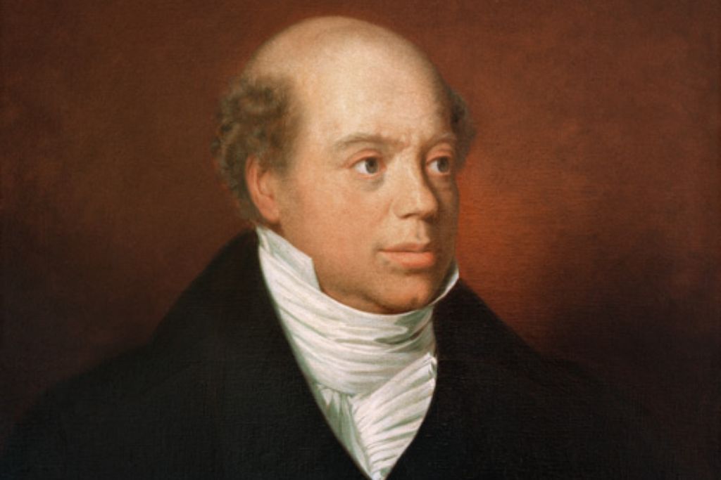 Nathan Mayer Rothschild: A painting of Nathan Rothschild in typical 19th century upper-class attire in front of a brown backdrop