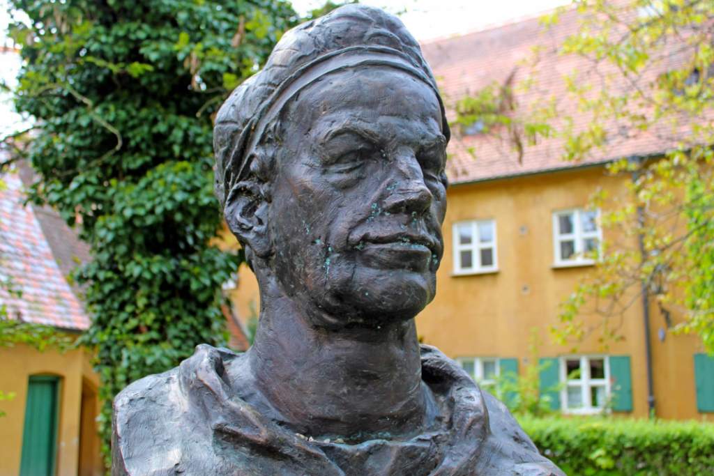 A statue of Jakob Fugger of the famed Fugger family in the Fuggerei