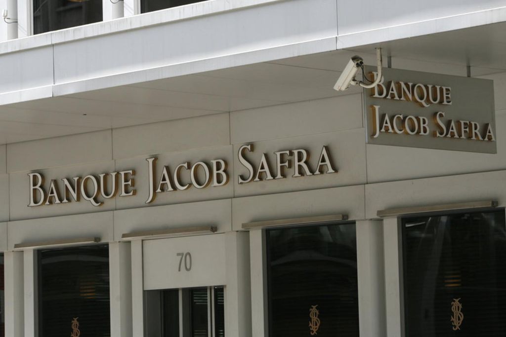 The external façade of the Geneva branch of Banque Jacob Safra, now a part of Bank J Safra Sarasin 